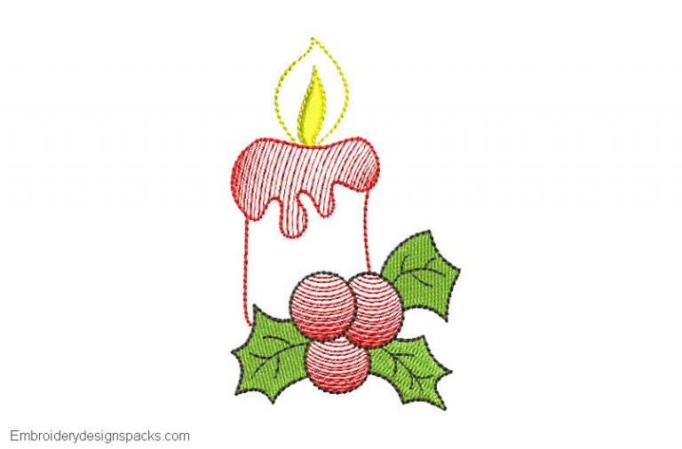 Embroidery Christmas Candle Design For Embroidery Embroidery Designs