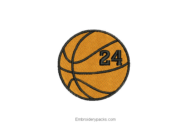 Basketball Ball Embroidered Design