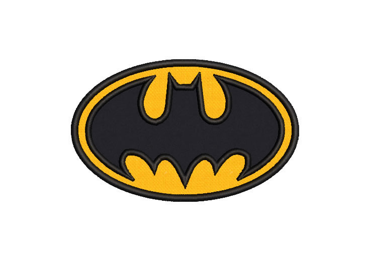 Batman logo embroidered design with Application