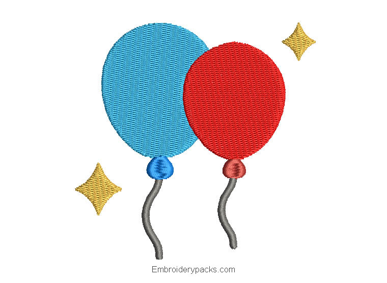 Birthday Balloons Embroidery Design