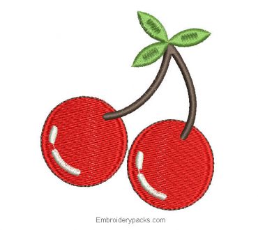 Cherry embroidery design for machine