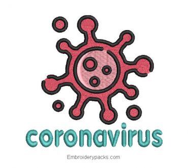Coronavirus Embroidered Design with Letter
