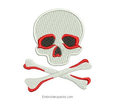 Danger Skull Embroidered Design