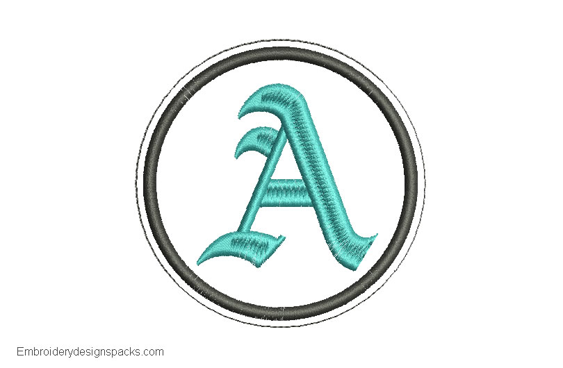Design Embroidery Letter A in Gothic Font