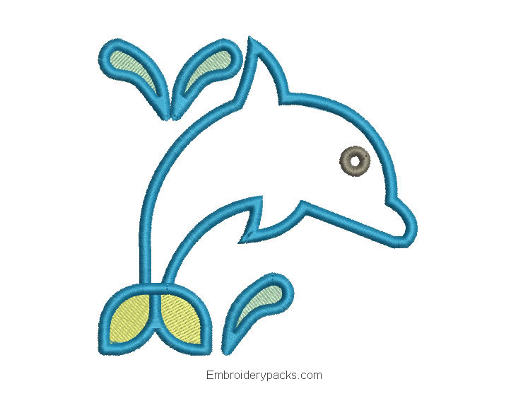 Dolphin Machine Embroidered Design