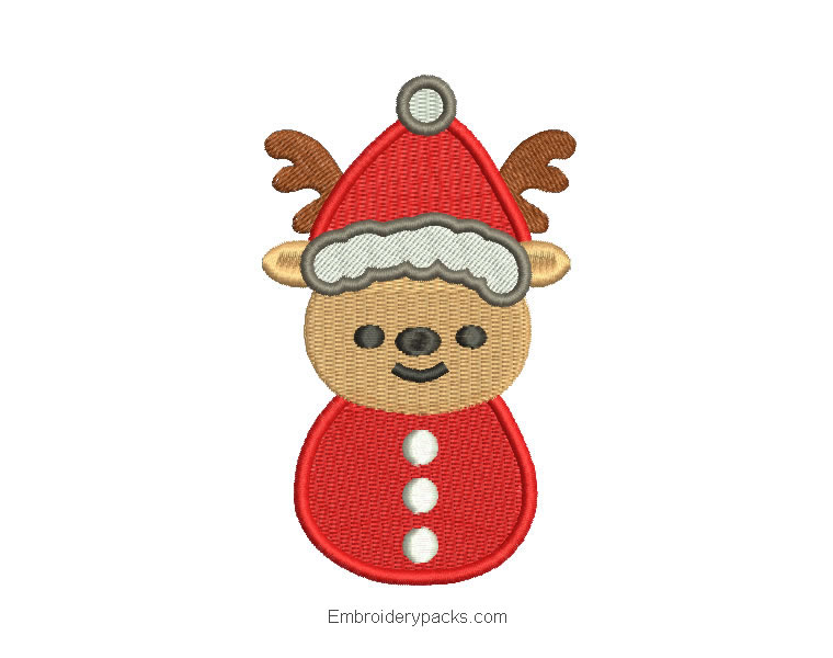 Download Christmas Reindeer Embroidered Design