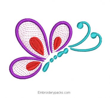 Embroidered Butterfly Design with Decoration