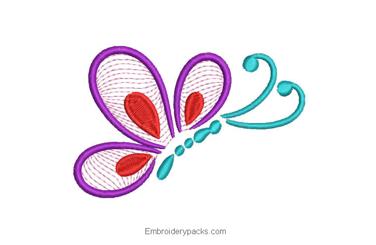Embroidered Butterfly Design with Decoration