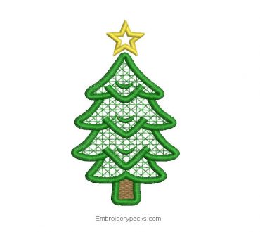 Embroidered Christmas tree with star