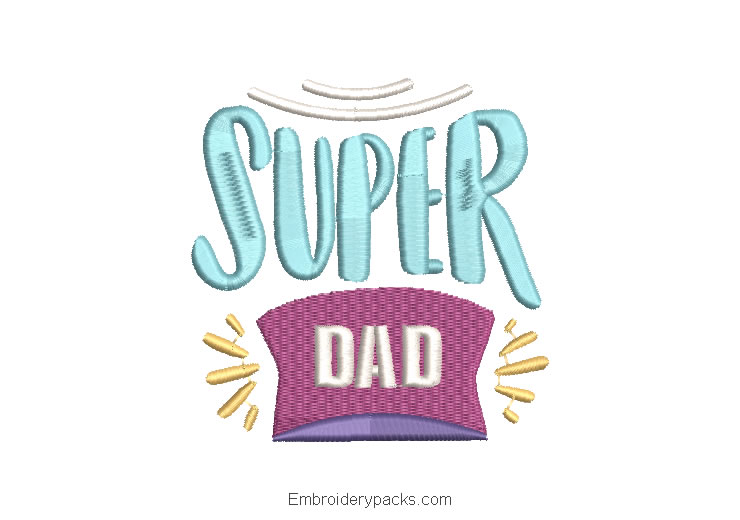 Embroidered Letter Design for Father's Day