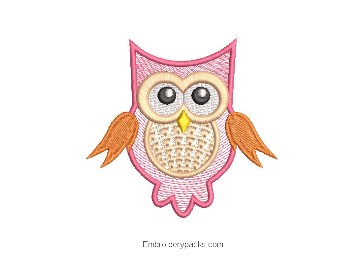 Embroidered Owl Design with Decoration