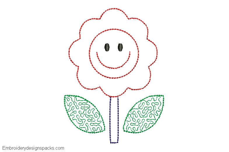 Embroidered Sunflower Design for Embroidery