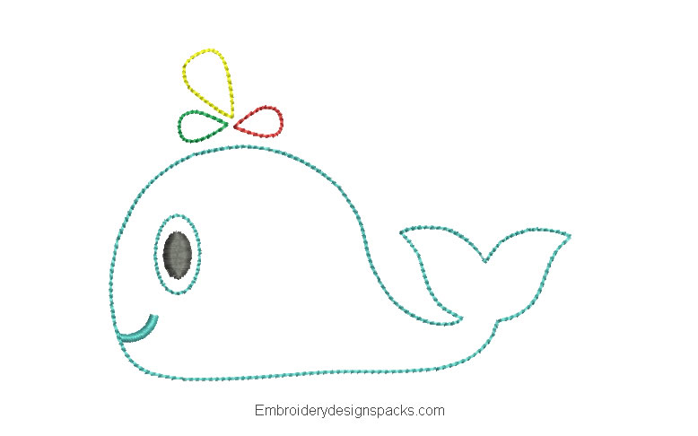 Embroidered Free Whale Design