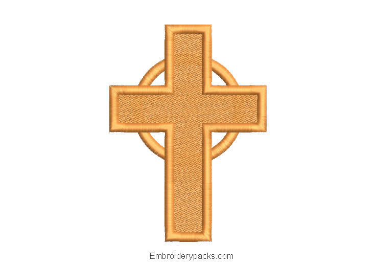 Embroidered cross decorated design