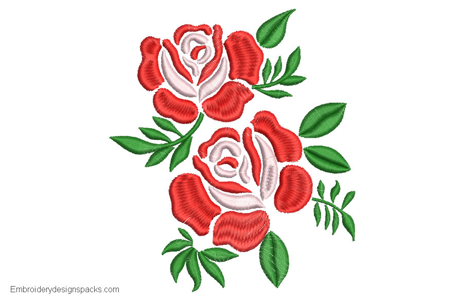Embroidered design of Roses