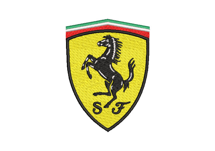 Ferrari logo embroidery design