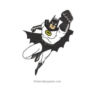 Flying batman embroidery design