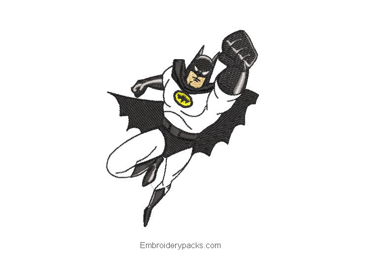 Flying batman embroidery design