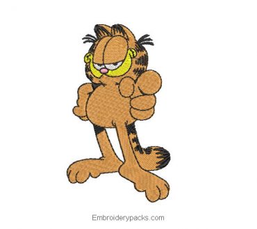 Garfield Embroidered Design