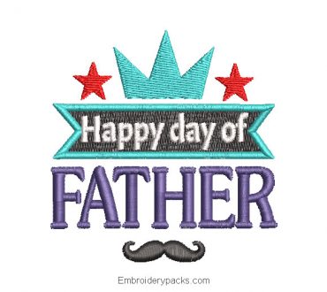 Happy Father's Day Letter Embroidery