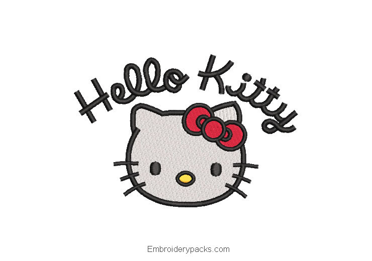 Hello Kitty Embroidered Design with Letter