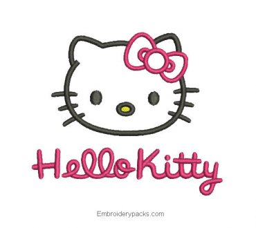 Hello kitty embroidery design