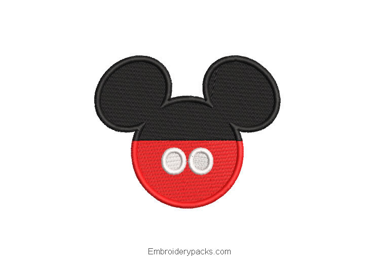 Mickey mouse face design red and black