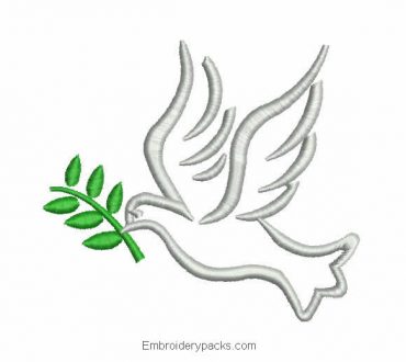 Peace Messenger Dove Embroidered Design