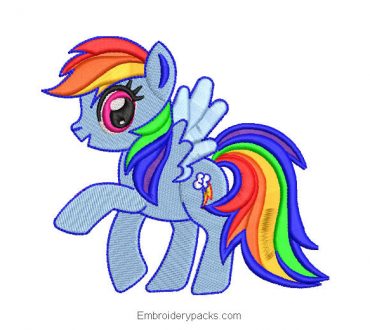 Rainbow Dash Embroidered Design from My Little Pony