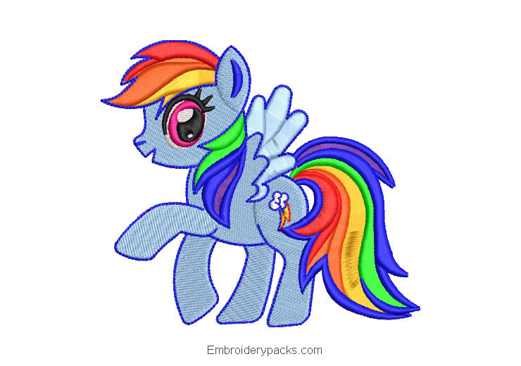 Rainbow Dash Embroidered Design from My Little Pony