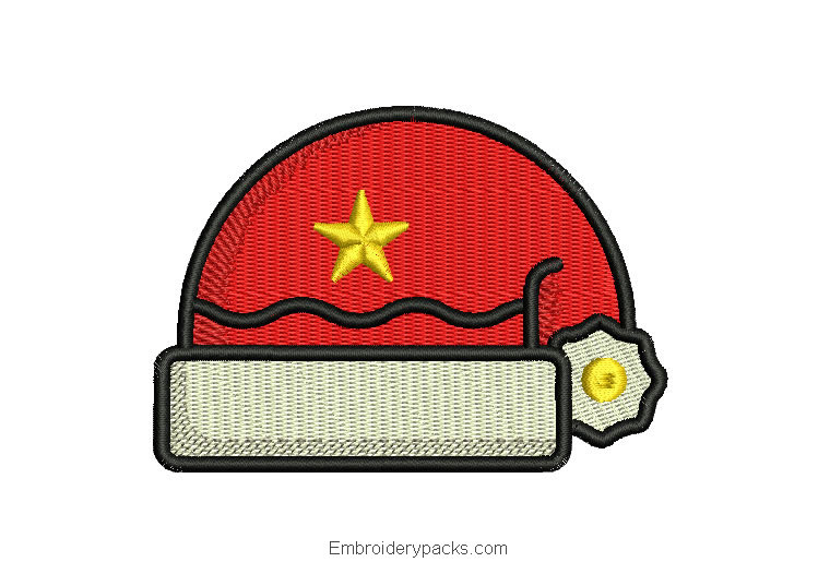 Santa Claus Cap Embroidered Design