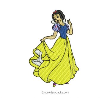 Snow White Embroidered Design