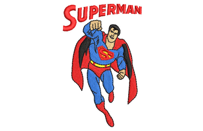 Superman Flying Machine Embroidery Design