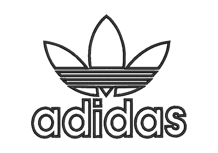 Adidas Logo with Letter Silhouette Embroidery Designs
