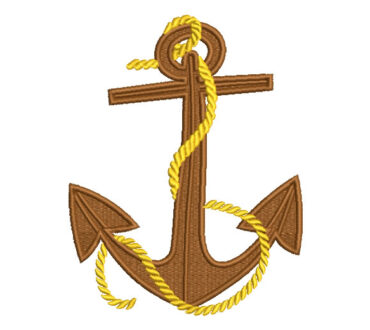 Anchor with Bow Embroidery Designs
