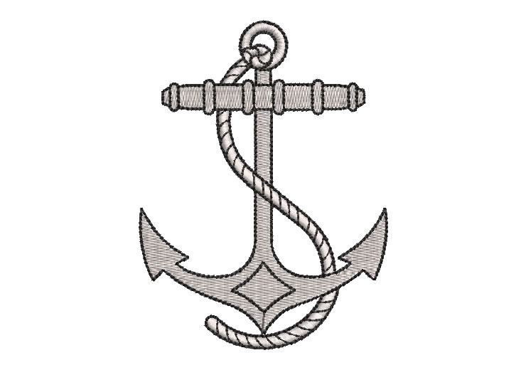 Anchor with Rope Embroidery Designs