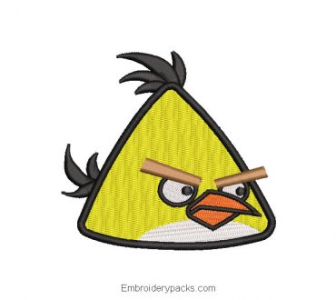 Angry Birds Chuck Embroidered Design