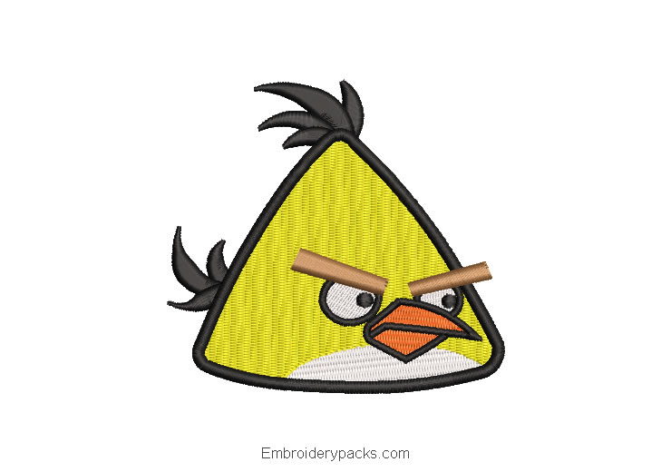 Angry Birds Chuck Embroidered Design