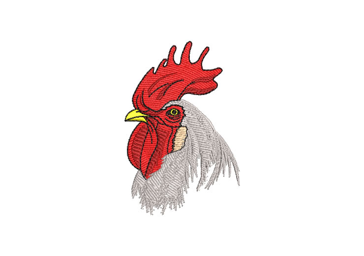 Angry Rooster Face Embroidery Designs
