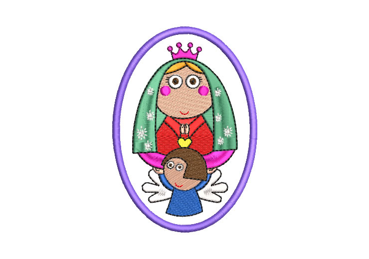 Animated Virgin of Guadalupe Embroidery Design