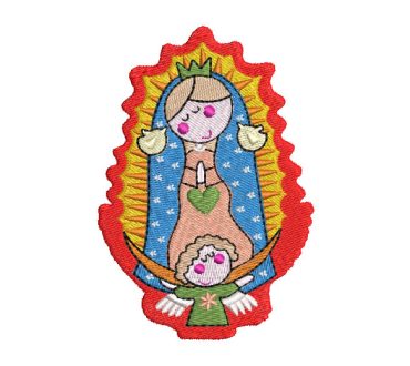 Animated Virgin of Guadalupe Embroidery Designs