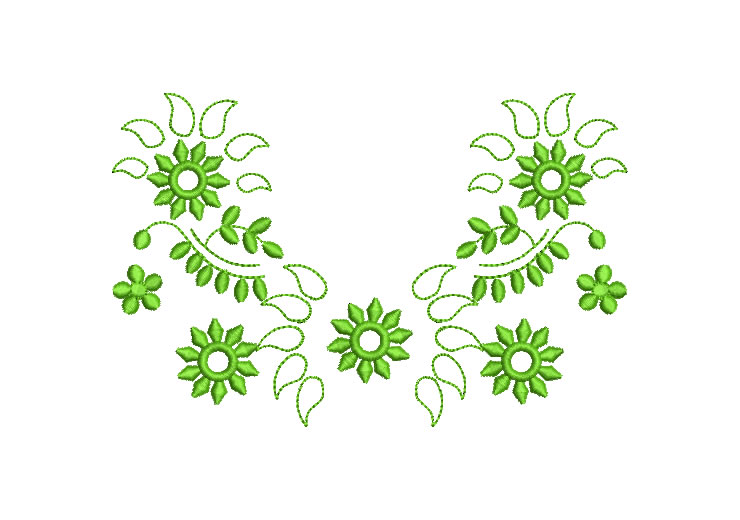 Arabesque Flowers with Decoration Embroidery Designs