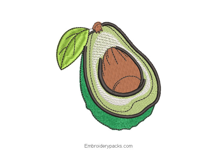 Avocado Machine Embroidered Design