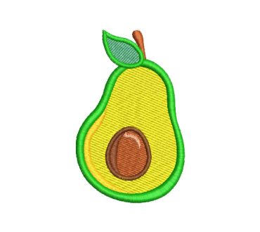 Avocado with Leaves Embroidery Designs