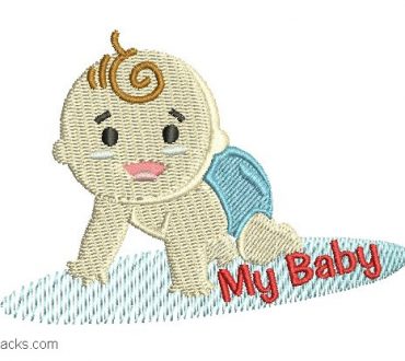 Baby Embroidery Design with Name