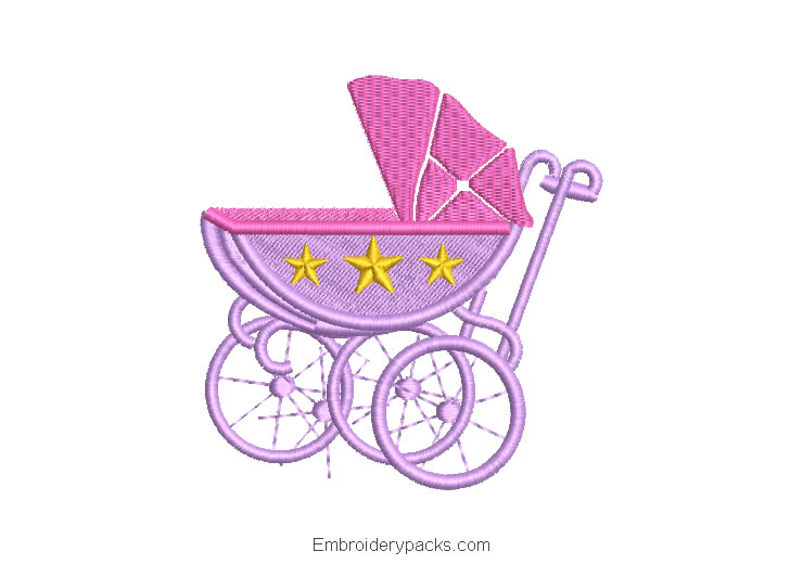 Baby car embroidery design