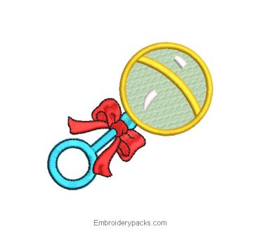 Baby rattles embroidery design