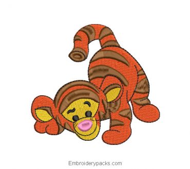 Baby tiger design for embroidery machine