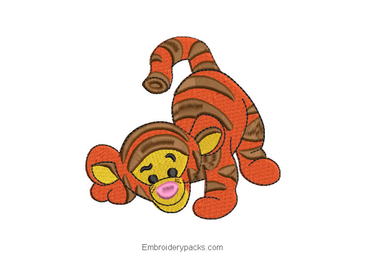 Baby tiger design for embroidery machine