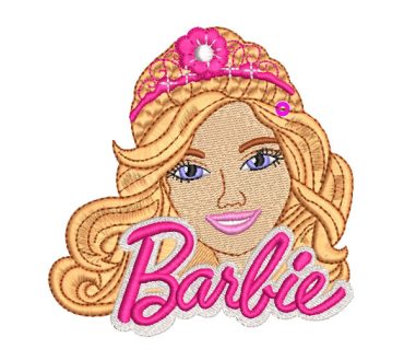 Barbie Face with Letters Embroidery Designs